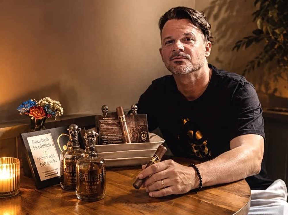 Tristan Lukele, Sales & Partnerships, at the table with Ramon cigars